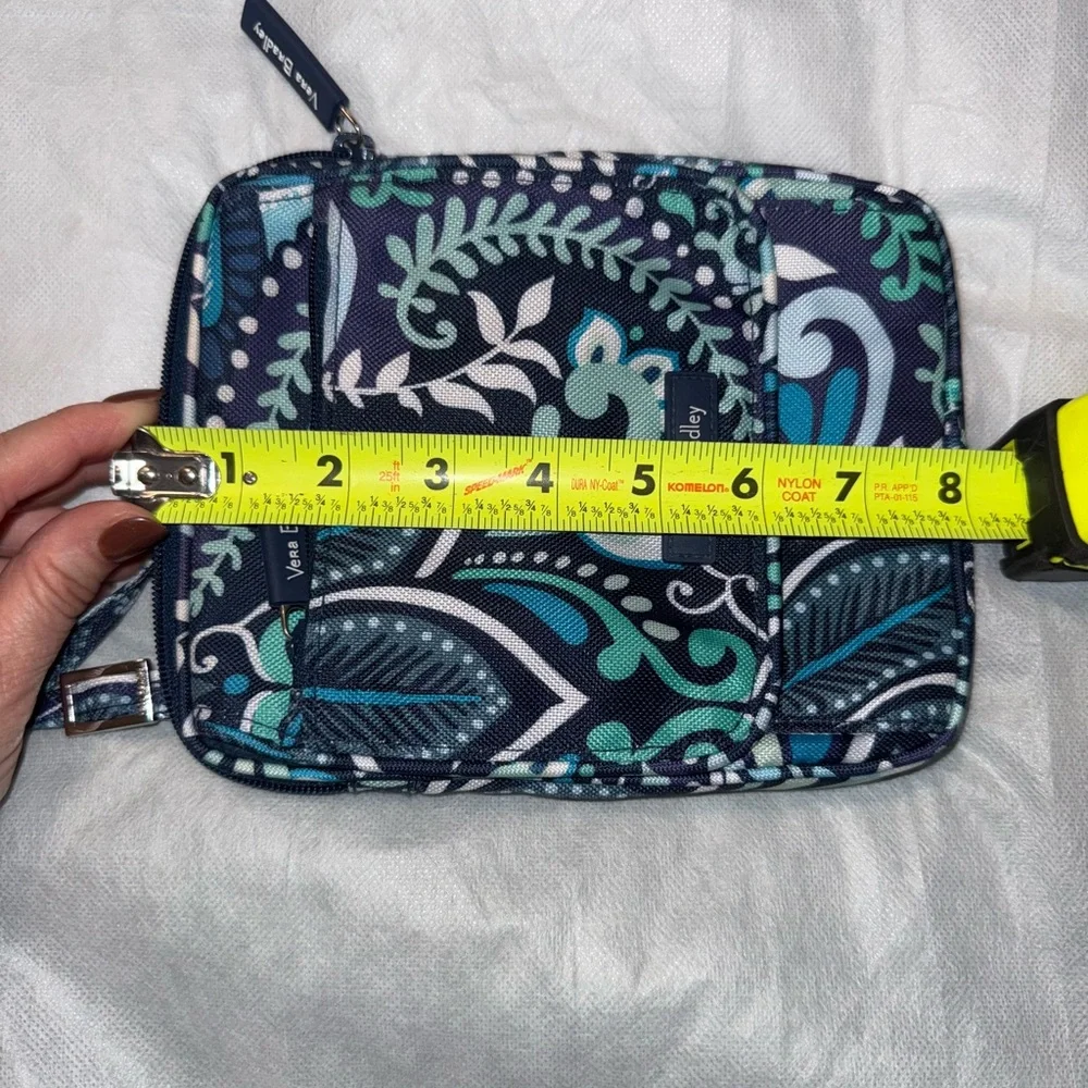 Vera Bradley Teal and Navy Patterned Crossbody Bag w/coin pouch. - Picture 9 of 14